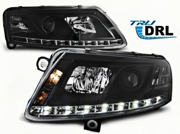 LED Tagfahrlicht Scheinwerfer für Audi A6 C6 (4F) 04-08 schwarz